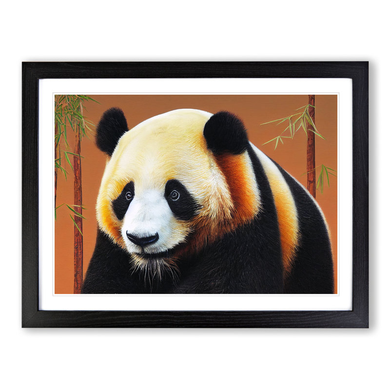 Bewitching Panda - Single Picture Frame Print, 46cm H x 64cm W x 2cm D, Black Framed
