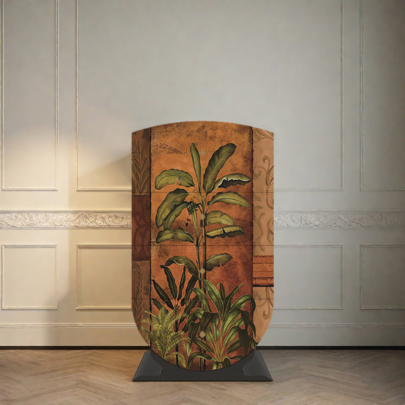 French living room storage decorative cabinet, Black