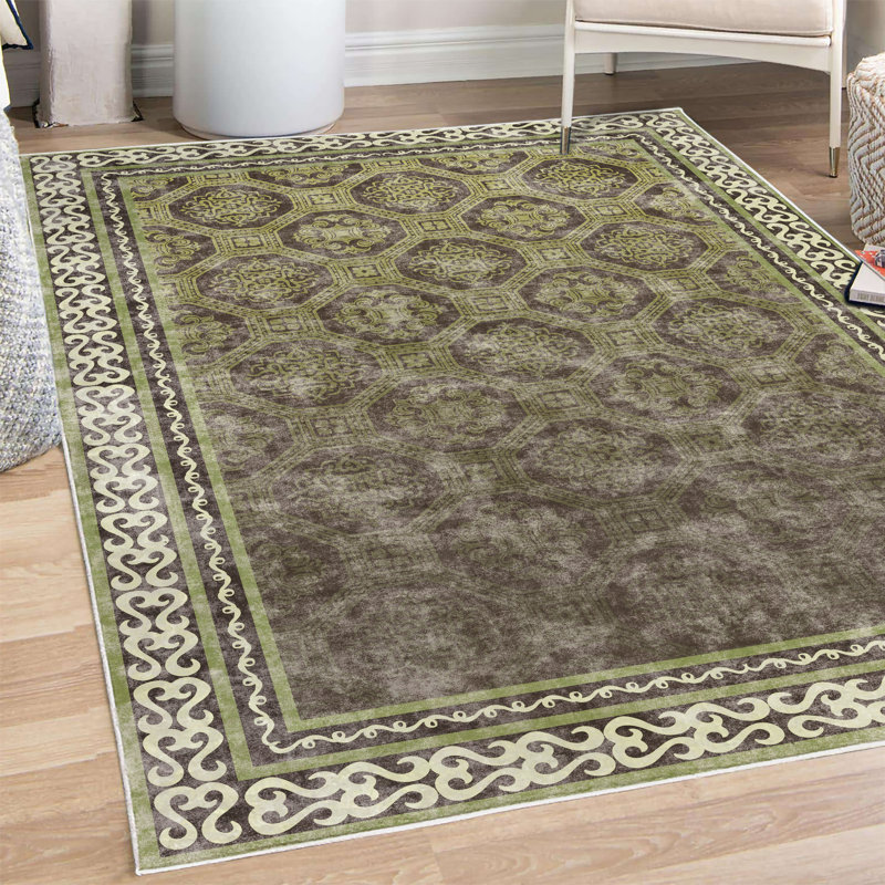 Tapis décoratif Mahbir, Rectangle 4 pi x 5 pi 5 po