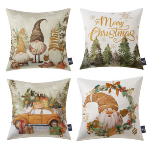 1pc Christmas Wreath & Small Bird Pattern Pillow Case (pillow Insert Not  Included), Modern Style Linen Material Square Cushion Cover With One Side  Print, Soft And Comfortable Decoration Christmas Throw Pillow Cover