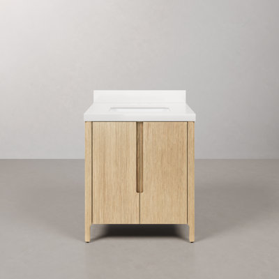 Trayshawn 30 in. Whitebrook Engineered Marble Single Countertop Vanity