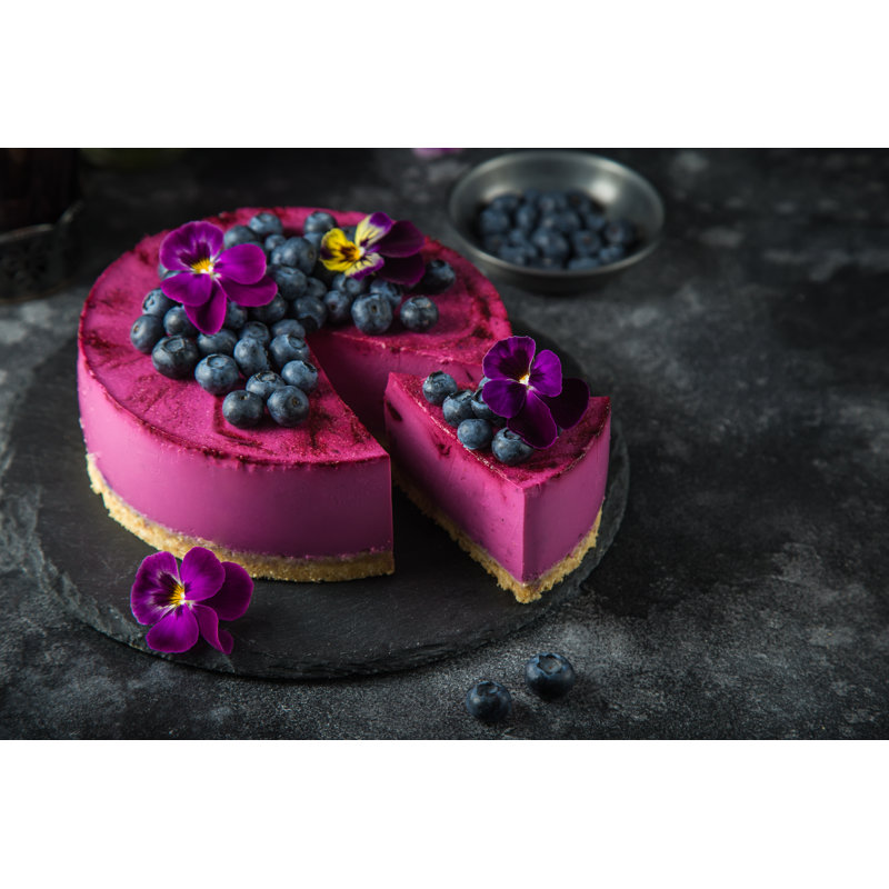 Blueberry Mousse Cake - Wrapped Canvas Print, 20cm H x 30cm W x 3.8cm D