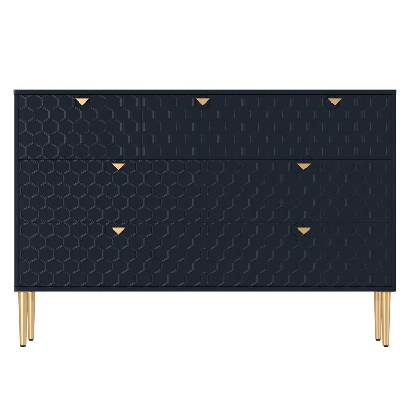 Armoire d'appoint autoportante à 7 tiroirs Blue + Iron
