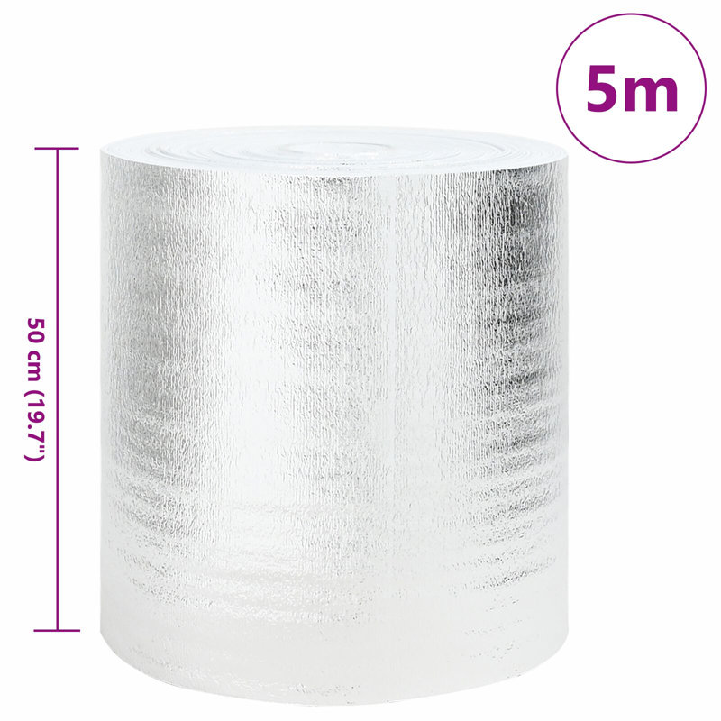 Réflecteur de chaleur pour radiateur Vidaxl 0,5 x 5 m, H 19,7 po x l 196,85 po