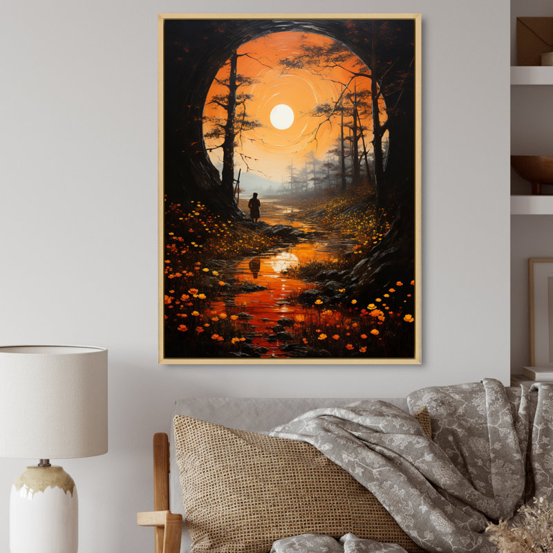 Impression sur toile encadrée, "Zeuminra", H 20 po x l 12 po x P 1 po, Cadre naturel flottant