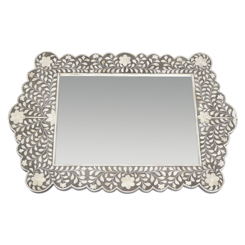 Miroir d'appoint mural Bone, gris