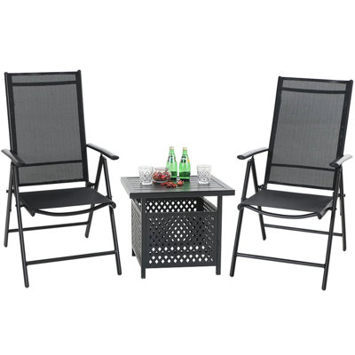 2 - Person Metal Patio Dining Set with Square Table