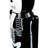 14" Black and White Skeleton Halloween Nutcracker