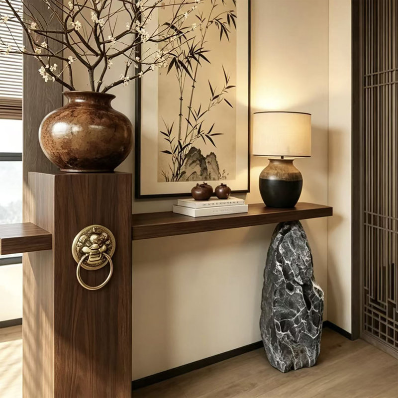 Nouvelle console de style chinois, H 31,7 po x l 70,9 po x P 11,8 po
