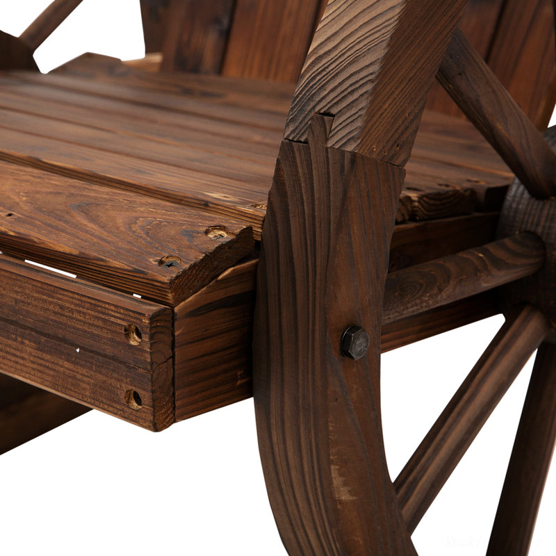 Chaise berçante en bois, Brun