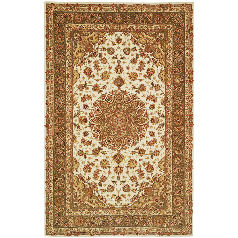 Persian Court Silk & Wool Pile Oriental Rug, Rectangle 5' x 8'