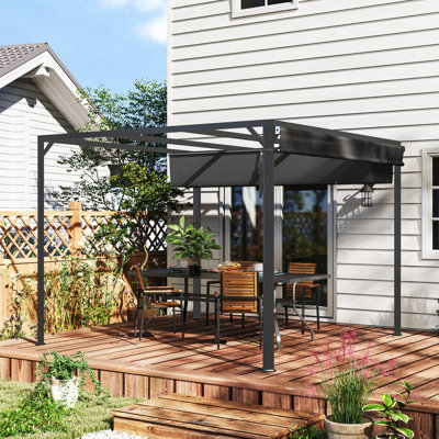2.27m x 3m x 3m Aluminum Pergola
