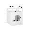 Enceinte moderne blanche pour litière pour chat, chatière d'intérieur en bois avec armoire fermée et tablette de rangement, meubles cachés pour litière comme table d'appoint de salon ou de chambre à coucher