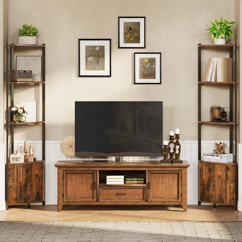 5-Tier Corner Shelf Stand Metal Frame Wood Shelves Space-Saving Tall Storage Rack for Bathroom Kitchen Bedroom Plants Books Decor