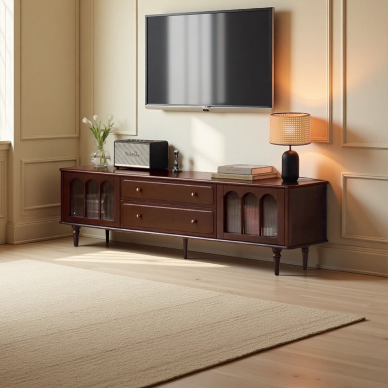 Meuble télé en bois de peuplier massif, H 22,04 po x L 70,86 po x l 15,74 po