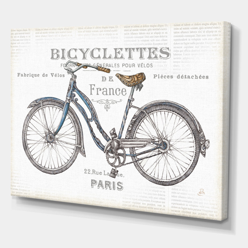 Bicyclettes de Paris, impression sur toile tendue, H 16 po x l 32 po x p 1 po