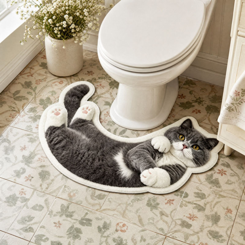 polyester Foots Cushions Toilet Seat Mat Bathroom Specific Absorbent And  Clean Floor Mat
