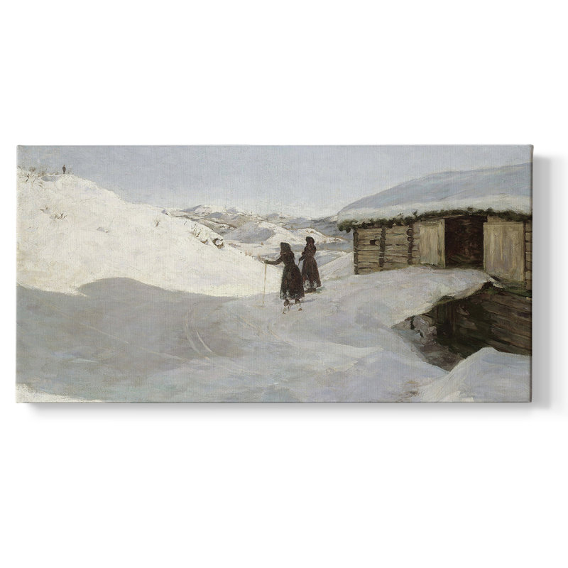 Série paysage - CDI - Toile tendue avec châssis encadré - Prêt à être accroché, H 21 po x l 41 po, Doré
