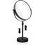 Miroir de maquillage plus haut plus haut de table de 8 pouces, miroir de maquillage grossi 5 fois sur pied, réglable en hauteur, miroir double face en noir mat (8 pouces, 5 x)