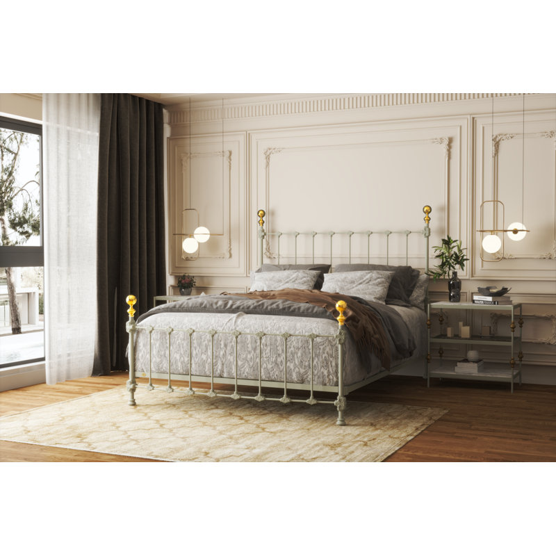 151 Palatial Bed | Complete Standard, California King, Gunmetal/Antique Gold