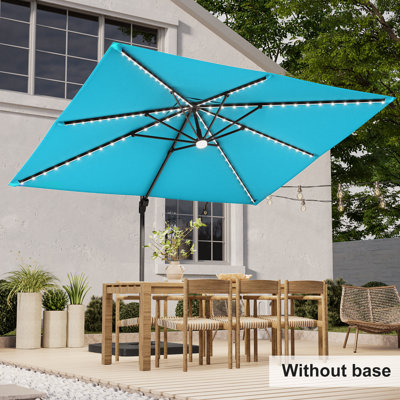 Parasol rectangulaire suspendu en porte-à-faux à manivelle avec support à manivelle inclus 138 po x 108 po Sonceria