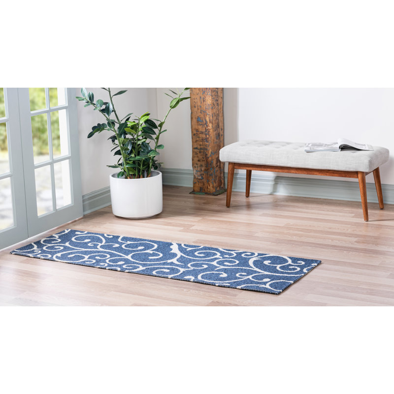 Alexei Cotton Damask Indoor Rug, Runner 2'2" x 7'4"
