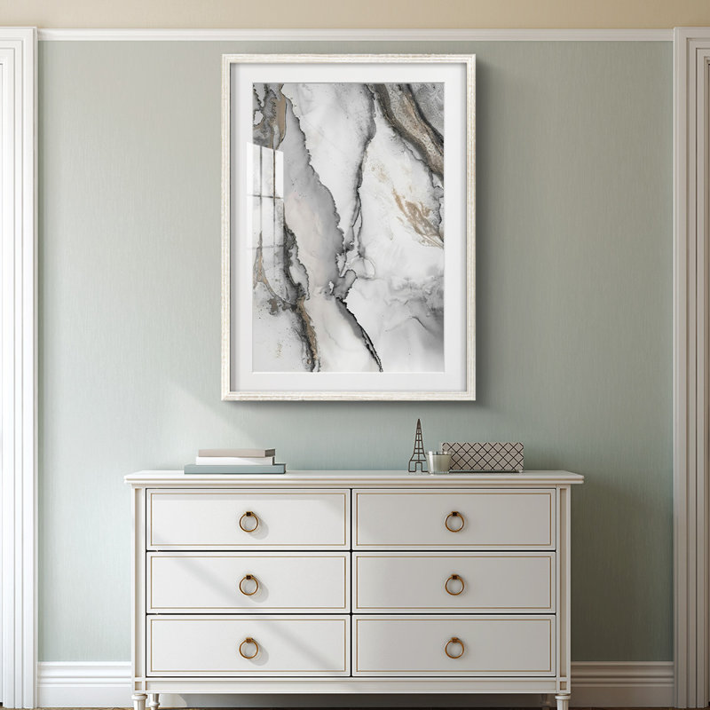 «Abstract Ink Fantasy I», reproduction encadrée, H 28,5 po x l 20,5 po, Blanc