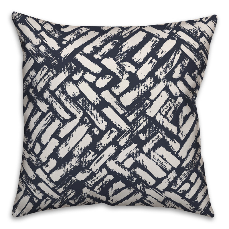  Housse et insert de coussin abstrait Abstract Strokes, 18 po x 18 po, Bleu marine