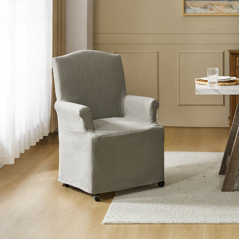 Chaise de salle à manger en bois manufacturé avec roulettes l 26 po Gatlinburg, Gris