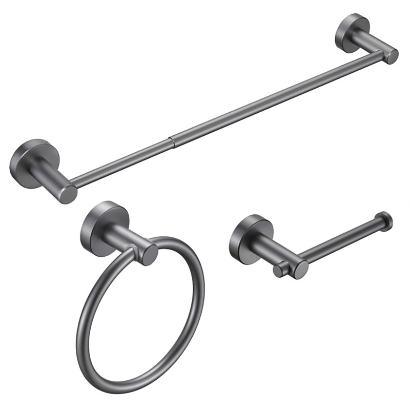 3 - Piece Bathroom Hardware Set, Gray