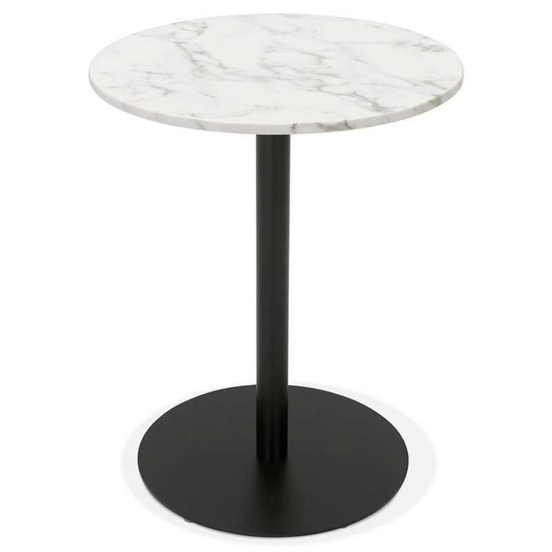 Barraute Round Metal Base Dining Table, White