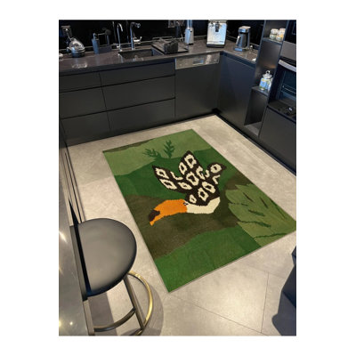 Tapis créatif à motif d'oiseaux verts