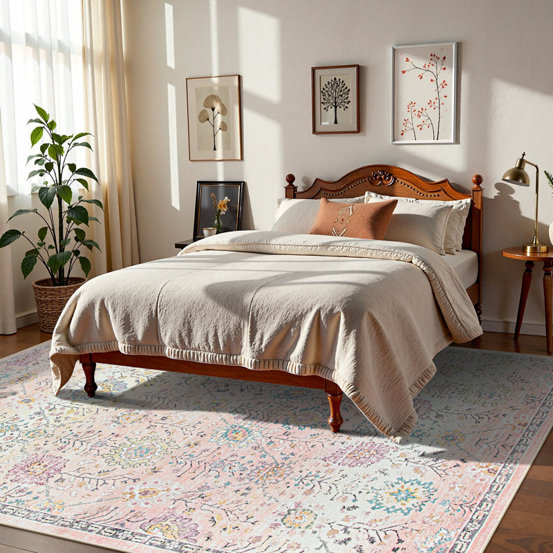  Tapis lavable Boho, Rectangulaire 8 pi x 10 pi