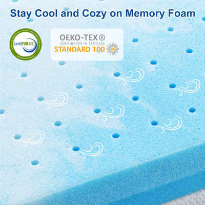 Surmatelas Bedstory 3 po à gel rafraîchissant ferme 2-en-1, certifié CeriPUR-US, conception ventilée