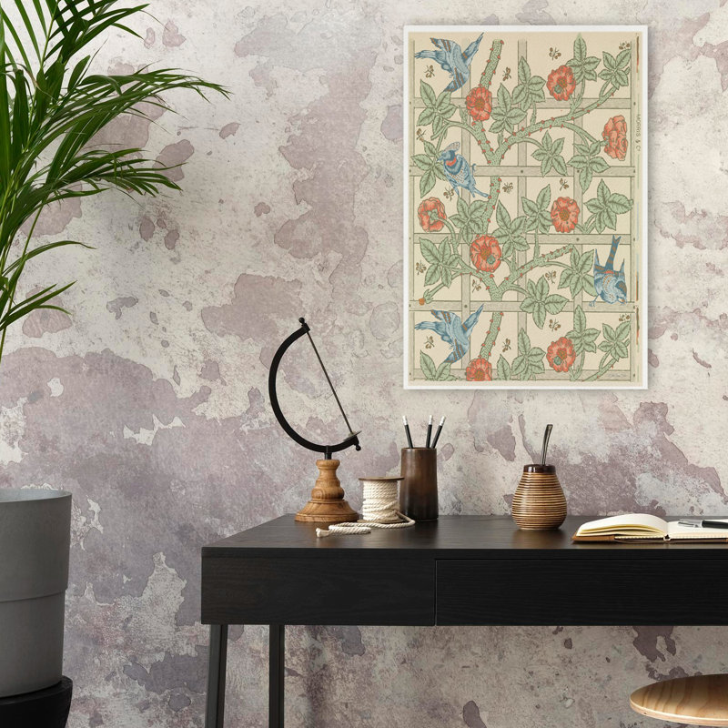 Oiseaux sur treillis - Art floral, H 24 po x l 16 po