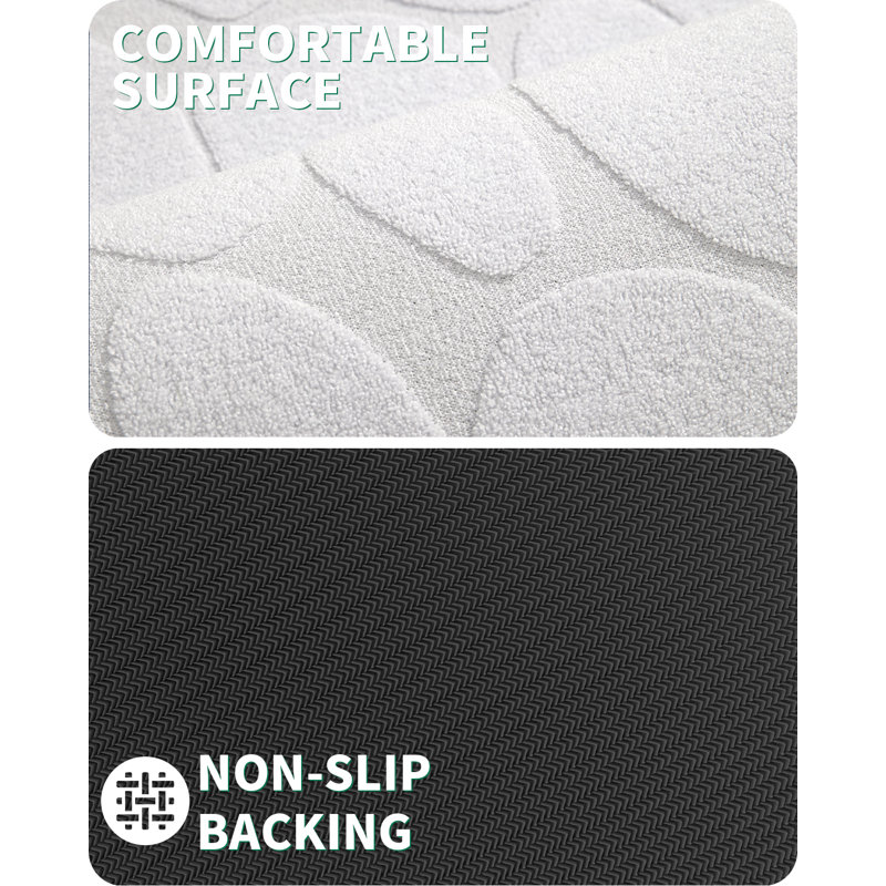 Tapis de salle de bain, 20" W x 48" L, White