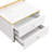 Gold And White Coffee Table Set Of 2, With Marble Pattern Coffee Table With Drawer Metal Frame Square End Table