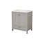 Meuble-lavabo autoportant de 30 po avec comptoir en marbre de Carrare et lavabo en céramique encastré, grande porte de rangement à fermeture en douceur-116332740