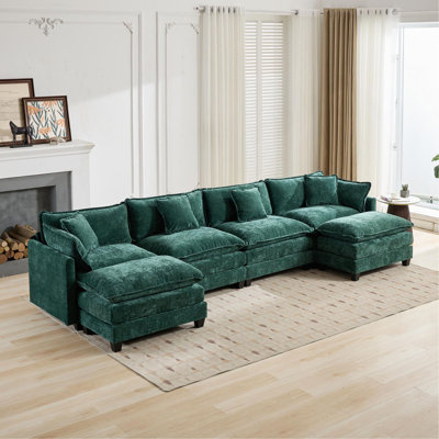Cloud Sofa(Ottoman Is Not Included), Modern Sectional Couch, For Living Room Bedroom And Apartment, Comfy Double Layer Upholstered Seat Cushion, Breathable Chenille Fabric
