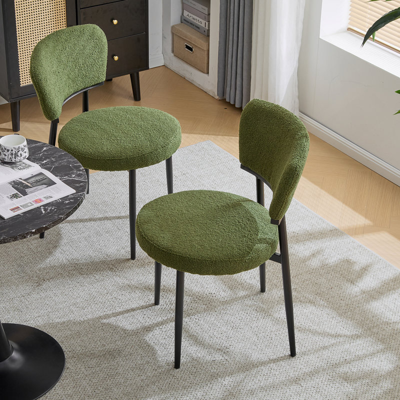 Ensemble de 2 chaises de salle à manger rembourrées - vert