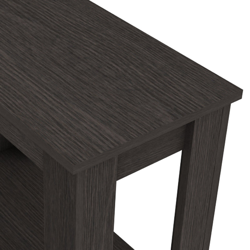 Weddel Basilico End Table with Storage, Dark Gray Oak