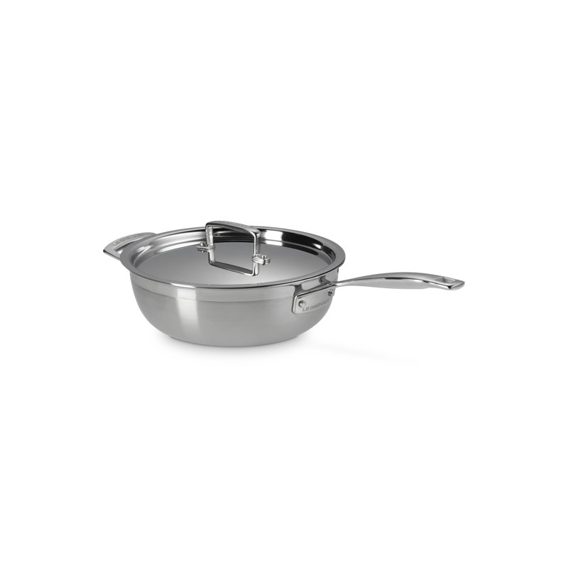 Le Creuset Classic Stainless Steel Round Chefs Pan, 3.5 Qt.