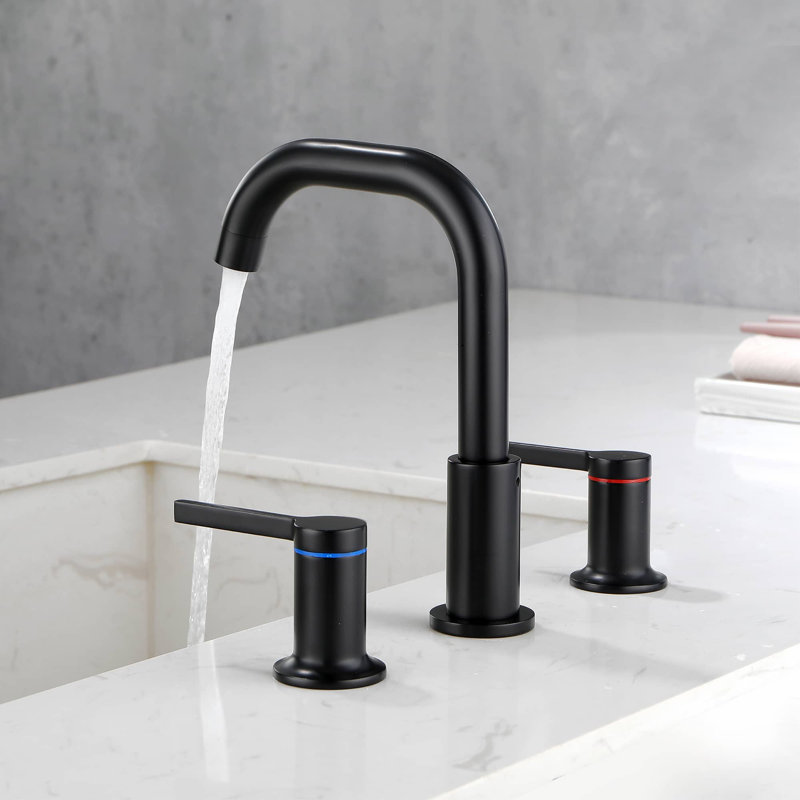 Widespread 2-handle Bathroom Faucet, Matte Black