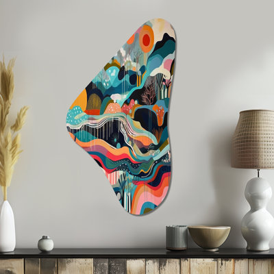 Shutesbury - Abstract Minimalism Boomerang Shape Asymmetric Metal Wall Art