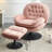 Zenon Velvet Swivel Accent Chair with Ottoman-992496192