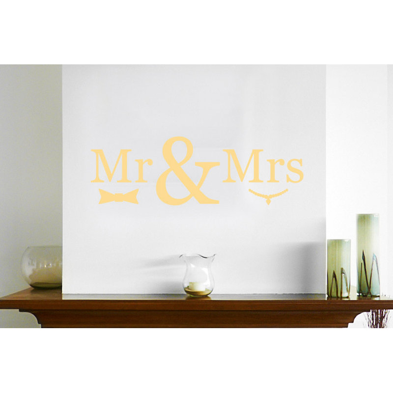 Mr Mrs Wall Sticker, Beige, Medium