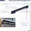 Auvent de patio rétractable 10 pi x 8 pi avec pare-soleil à commande manuelle. Matériau de 280 g / m², structure en aluminium robuste. Bleu pour terrasse, balcon, auvent rétractable de jardin, fonction abri. Protégé, robuste
