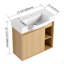 Meuble-lavabo mural avec lavabo en céramique et porte à fermeture en douceur, emballage KD-125515337-125515336