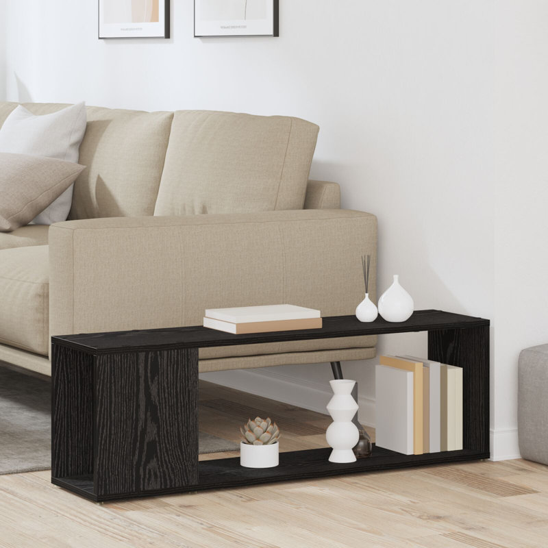Book Shelf Black Oak 24Cm Engineered Wood, (1 Shelves) 32cm H x 100cm W x 24cm D