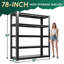 Étagères de rangement en métal à 5 niveaux - Support industriel avec tablettes réglables -1690239135